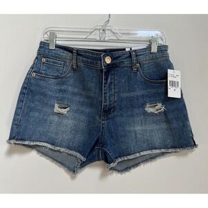 STS BLUE WOMENS AUBREY 10" HIGH RISE CUTOFF DENIM JEAN SHORTS 29 GRUNGE CLASSIC